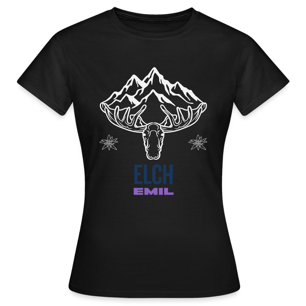 Elch Emil in Österreich, Frauen T-Shirt - Schwarz