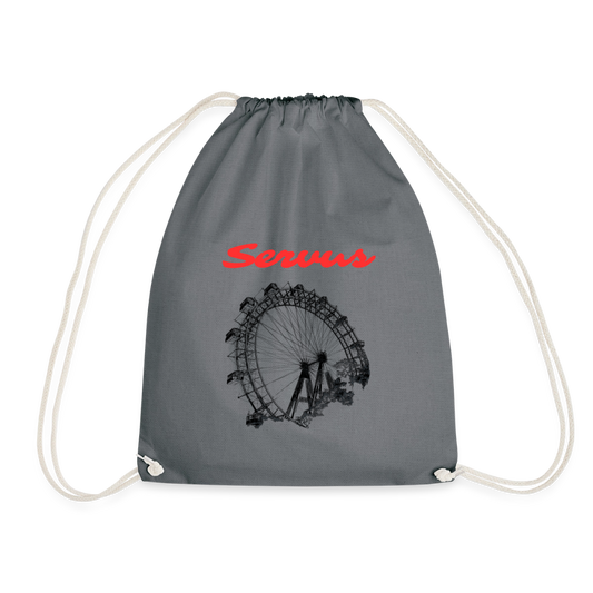 Servus rot + Wiener Riesenrad, Gym Bag - Turnsackerl - Grau