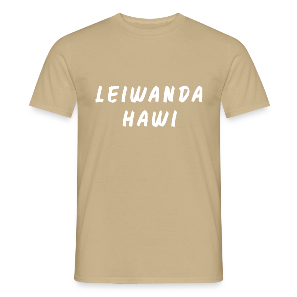LEIWANDA HAWI aufgepinselt, Männer T-Shirt - Sandbeige