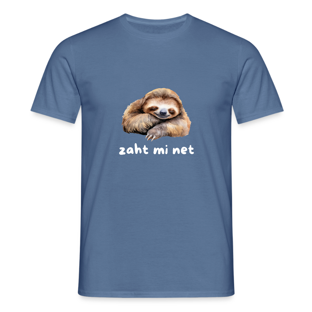 Zaht mi net - Faultier,  Männer T-Shirt - Taubenblau 