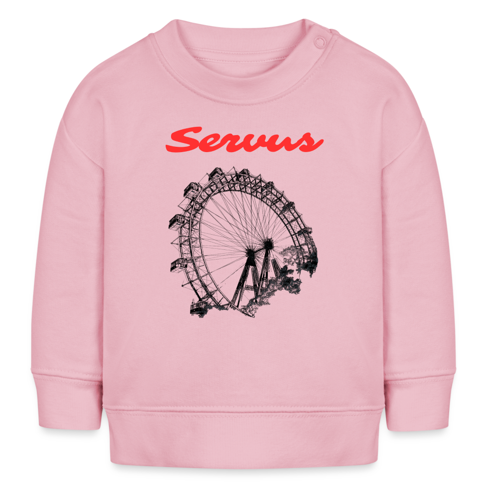 Servus (dt. Hallo) in rot & Wiener Riesenrad in schwarz, Stanley/ Stella Baby Bio Pullover - Hellrosa