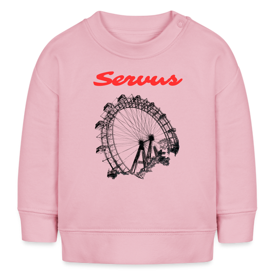 Servus (dt. Hallo) in rot & Wiener Riesenrad in schwarz, Stanley/ Stella Baby Bio Pullover - Hellrosa
