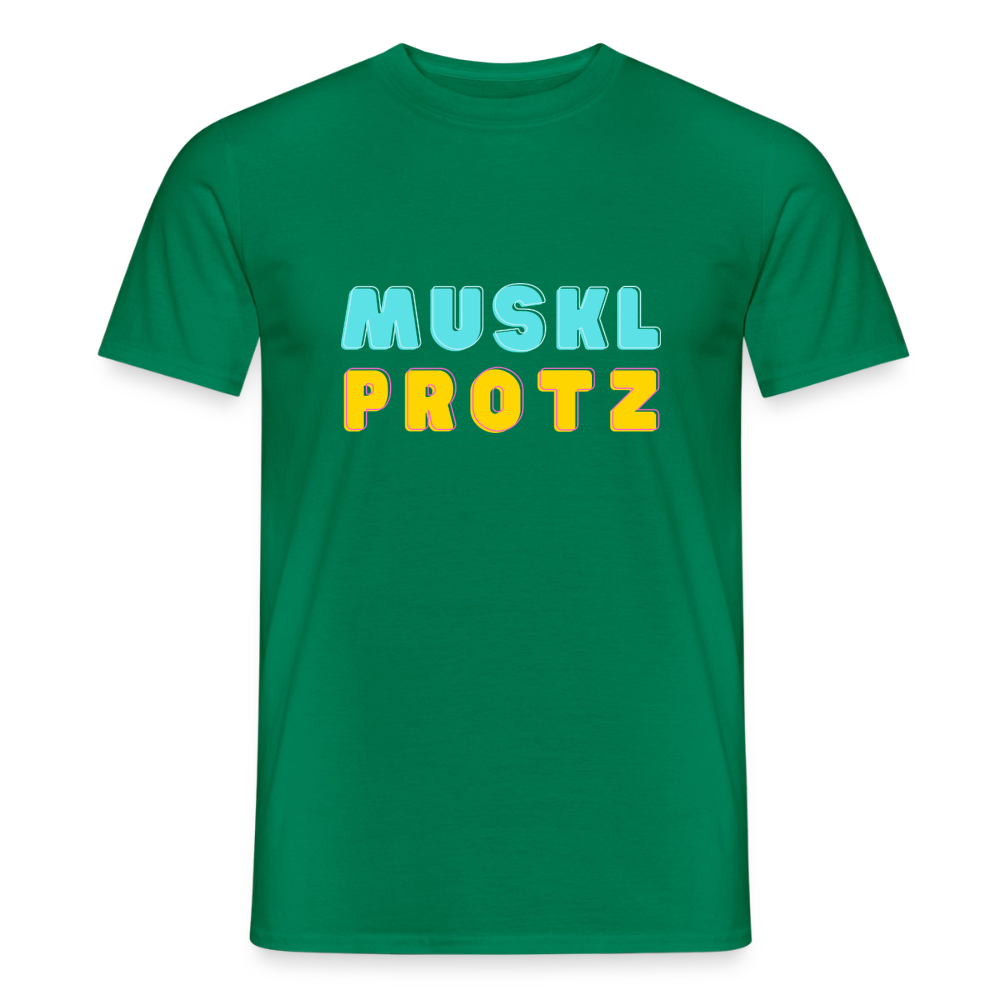 Muskl Protz orange, Männer T-Shirt - Kelly Green