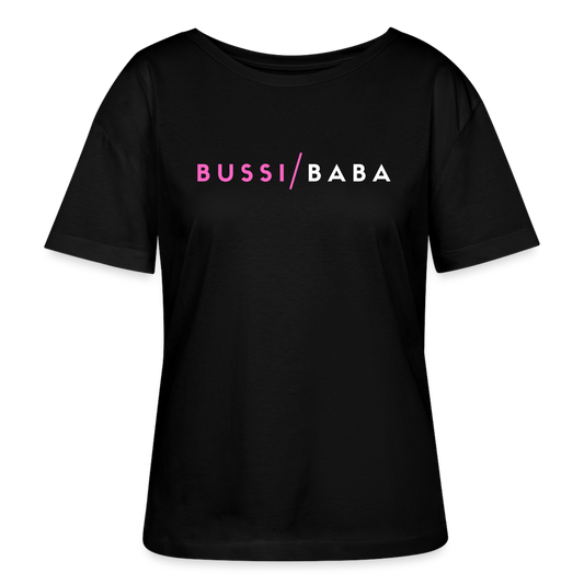 Bussi / Baba pink, Stanley/ Stella lockeres Frauen Bio T-Shirt relaxed fit - Schwarz