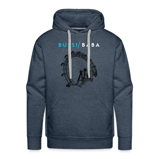 Bussi Baba hellblau - Wiener Riesenrad in schwarz, Männer Premium Hoodie - Jeansblau