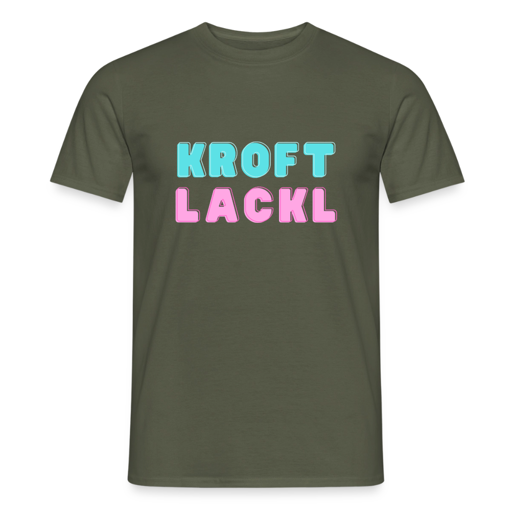 Kroftlackl in pink, Männer T-Shirt - Militärgrün