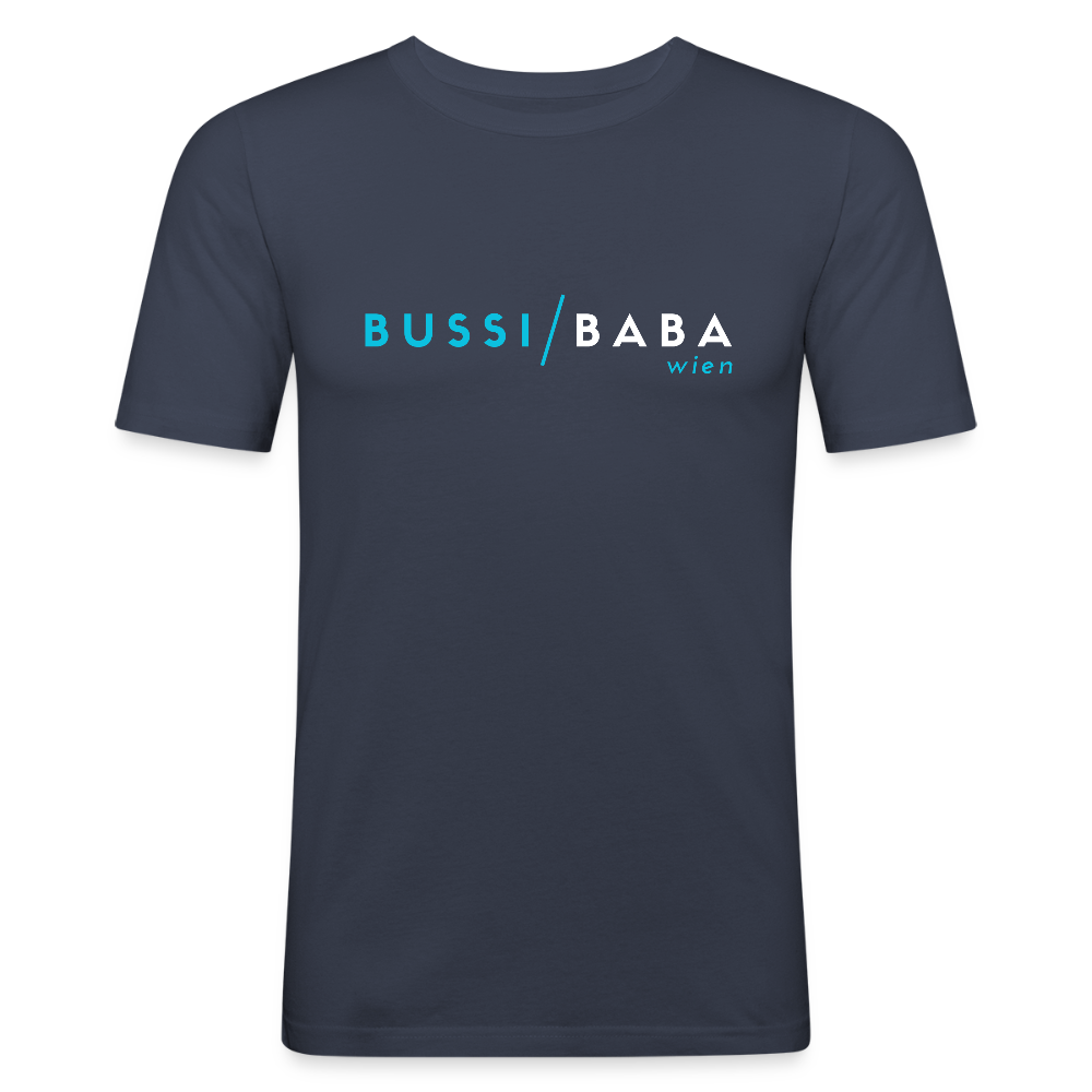 Bussi / Baba Wien aquablau,  Männer Slim Fit T-Shirt - Navy