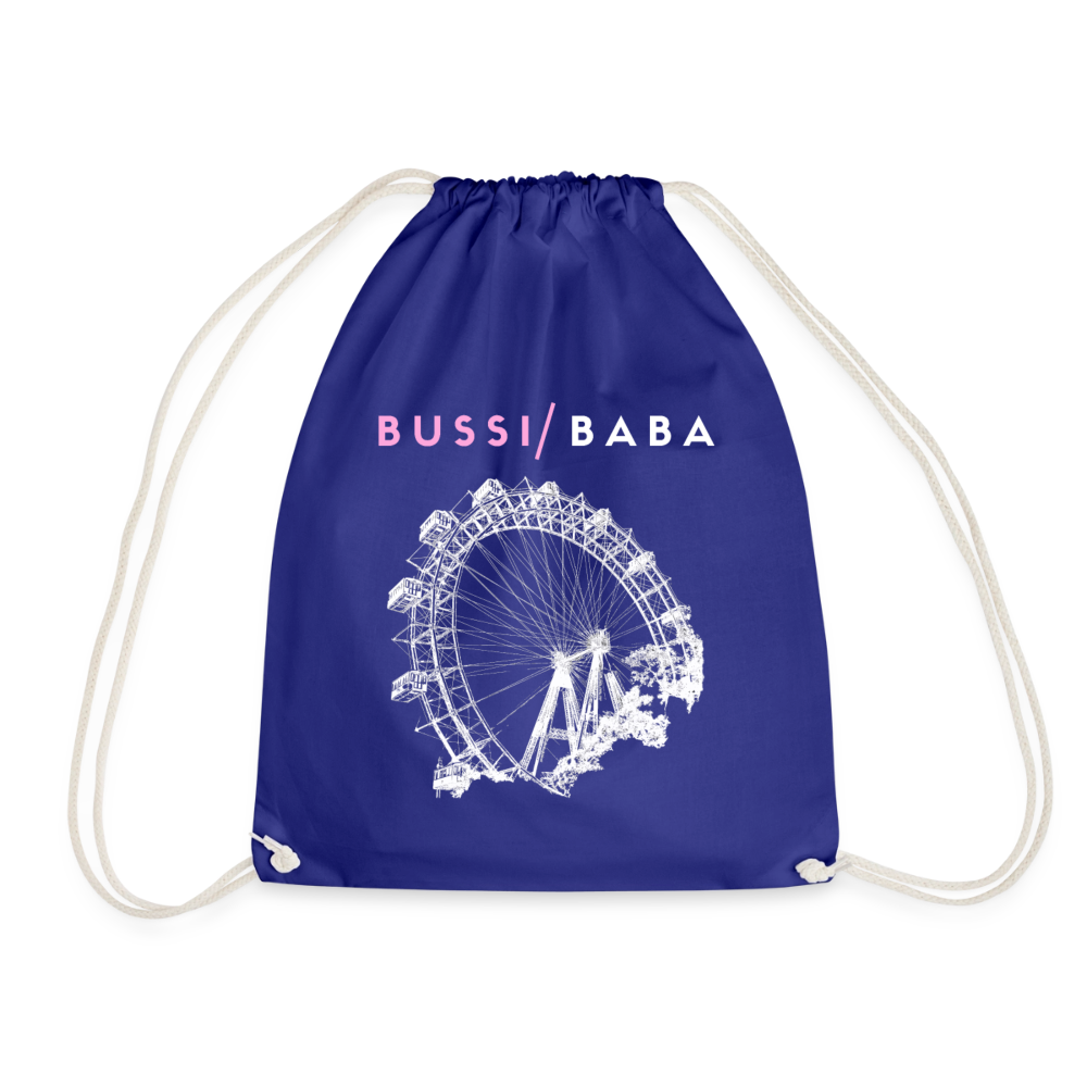 Bussi Baba rosa + Wiener Riesenrad, Gym Bag/ Rucksackerl - Königsblau