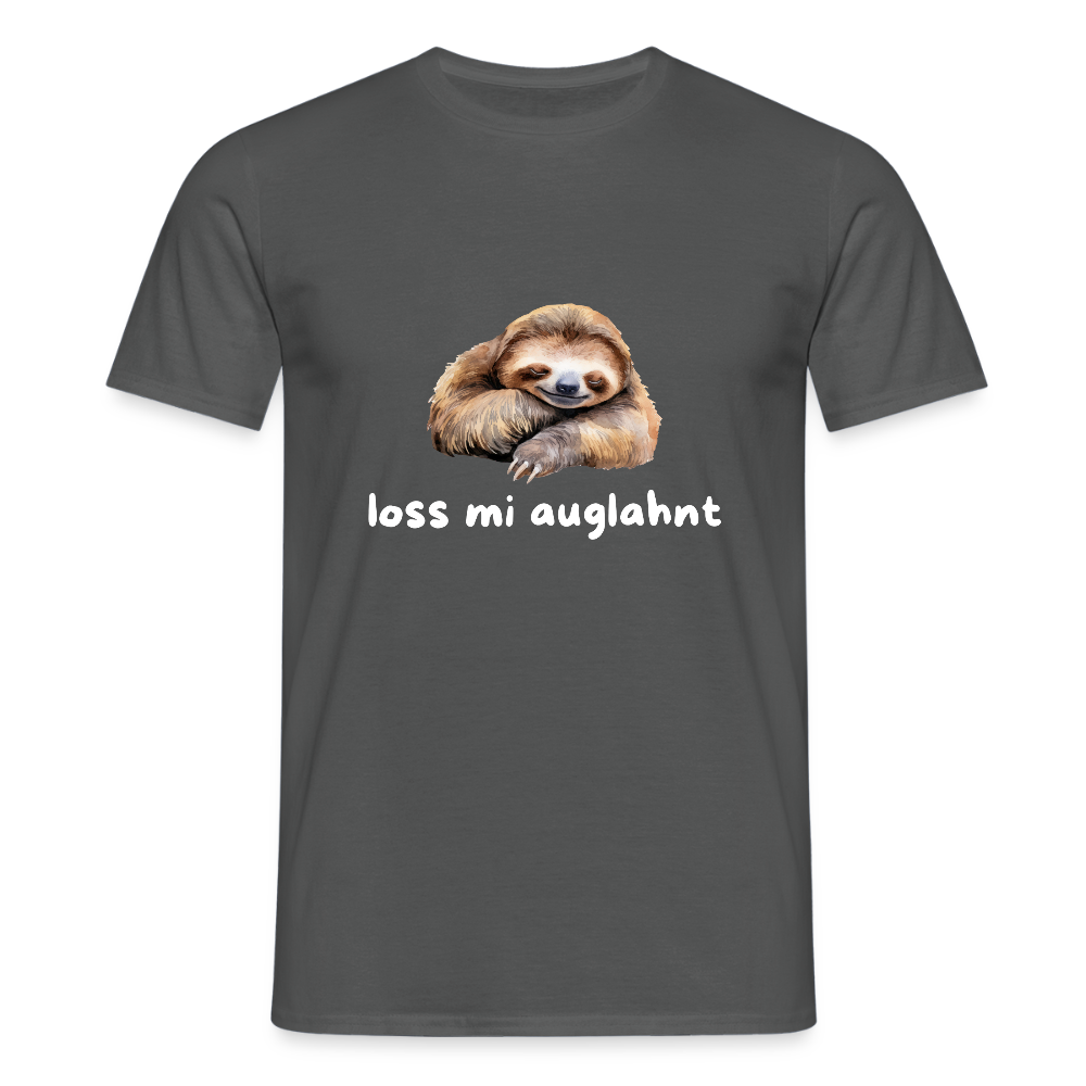 Loss mi auglahnt - Faultier,  Männer T-Shirt - Anthrazit