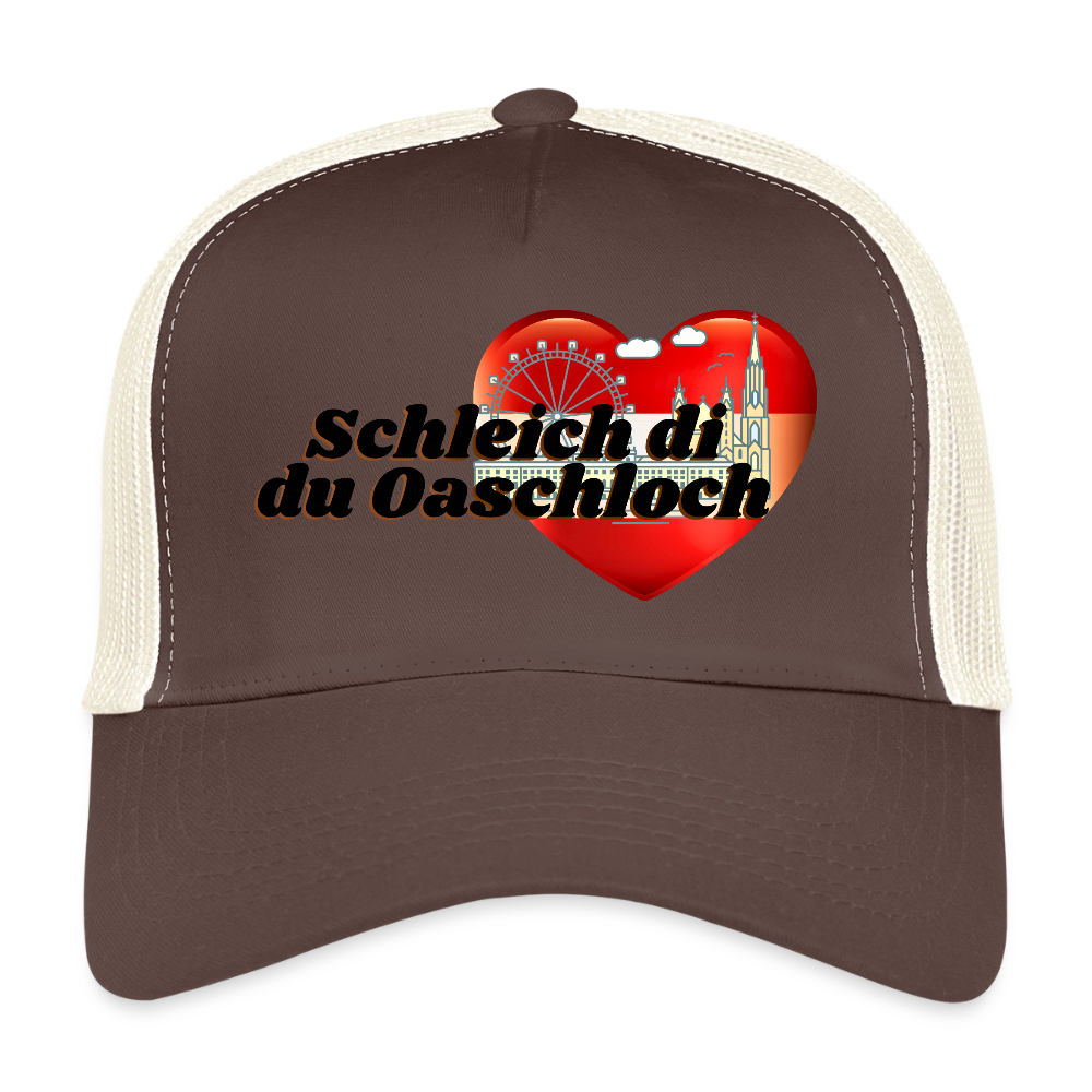 Schleich di du Oaschloch - Wien im Herzen, Trucker Cap/ Kapperl - Braun/Beige
