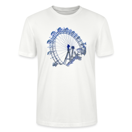 Wiener Riesenrad im Prater - Wahrzeichen von Wien in grau blau, Stanley/Stella Unisex Organic T-Shirt - Weiß