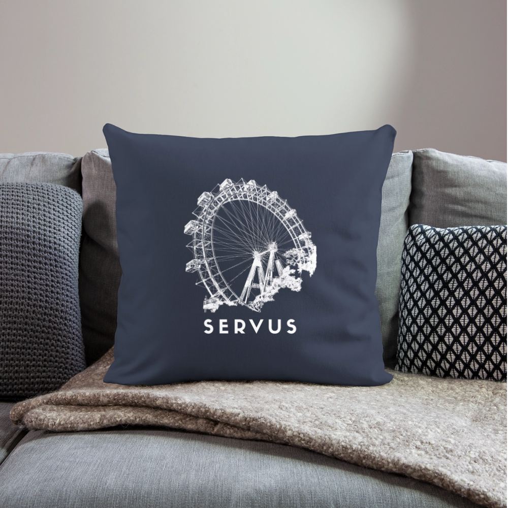 Wiener Riesenrad - SERVUS,  Polster mit Füllung 44 x 44 cm - Navy