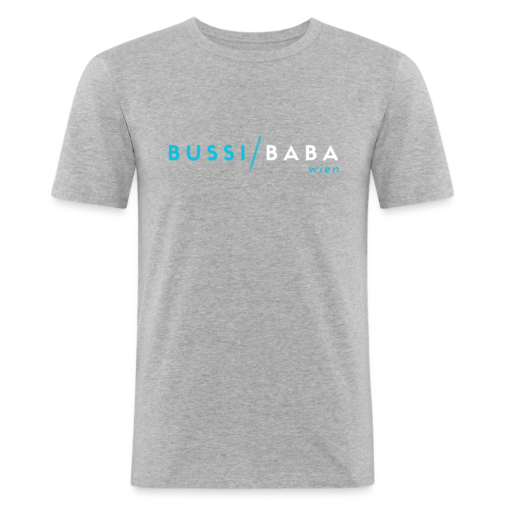 Bussi / Baba Wien aquablau,  Männer Slim Fit T-Shirt - Grau meliert