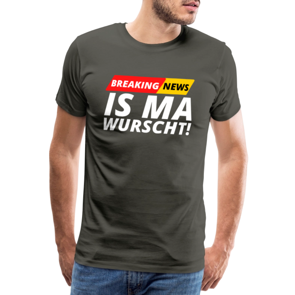 Breaking News: IS MA WURSCHT! Männer Premium T-Shirt - Asphalt