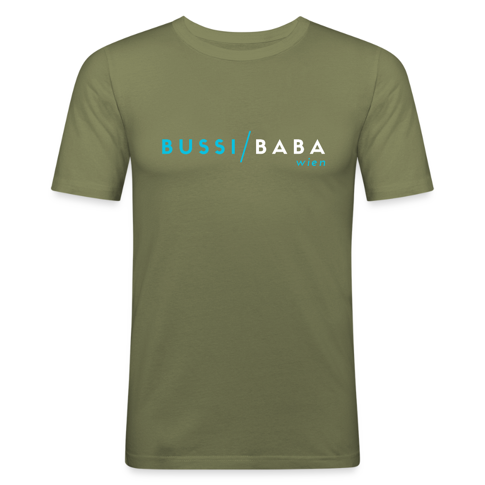 Bussi / Baba Wien aquablau,  Männer Slim Fit T-Shirt - Khaki Grün