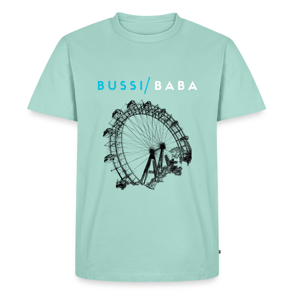 Bussi Baba hellblau - Wiener Riesenrad in schwarz, Männer Premium T-Shirt - Mint 
