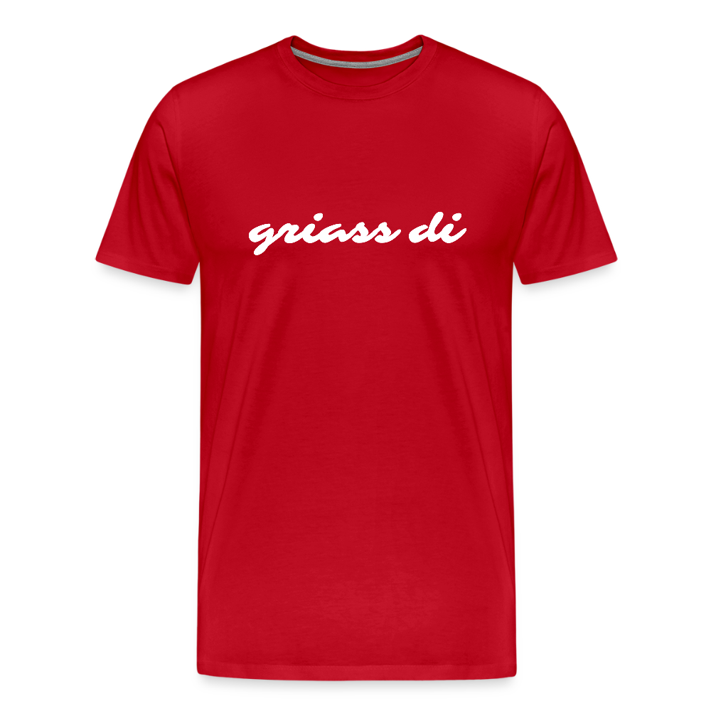 griass di - grüß dich in weiß, Männer Premium T-Shirt - Rot
