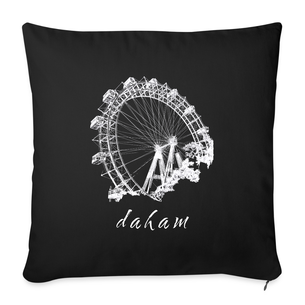 Wiener Riesenrad & daham in weiß,  Polster mit Füllung 44 x 44 cm - Schwarz