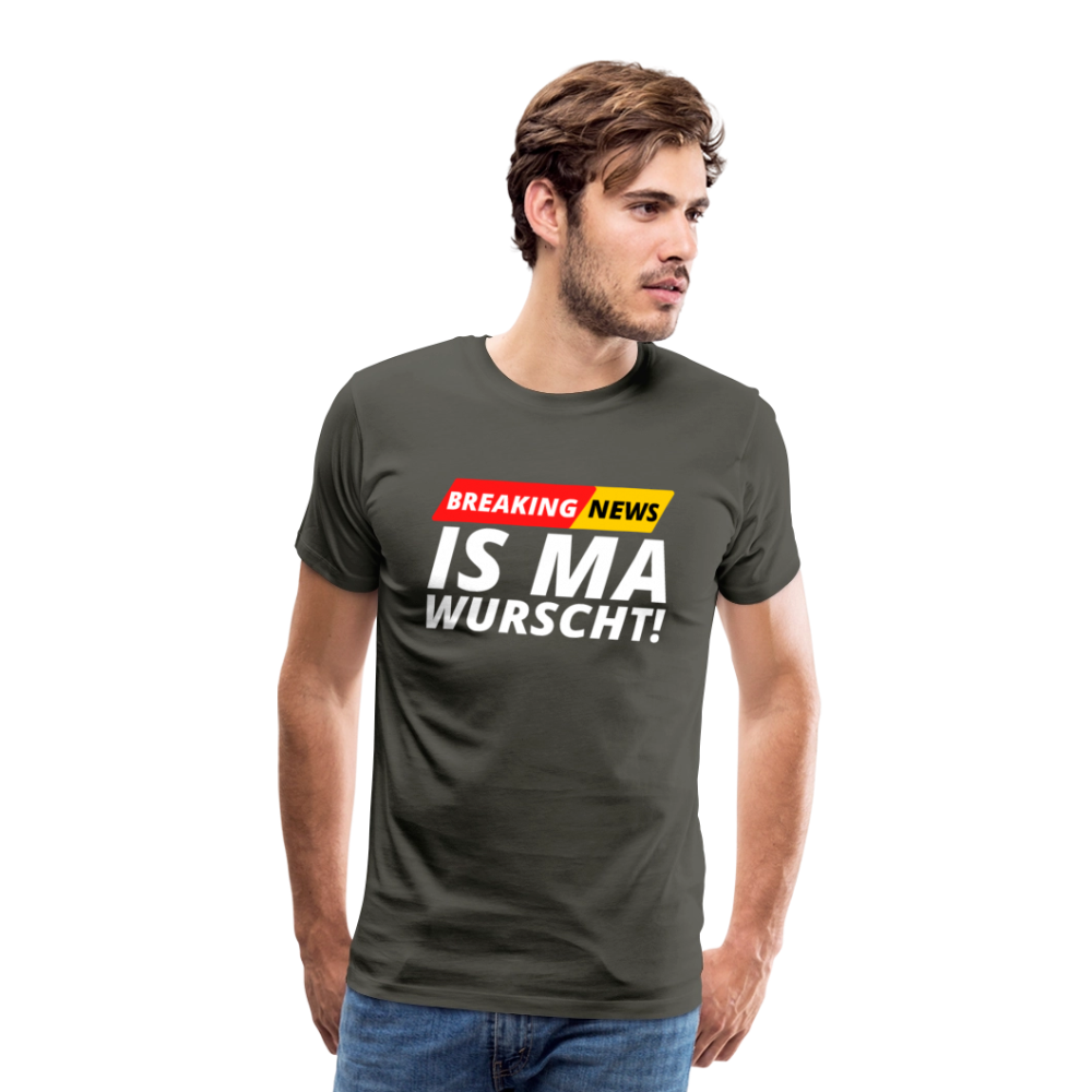 Breaking News: IS MA WURSCHT! Männer Premium T-Shirt - Asphalt