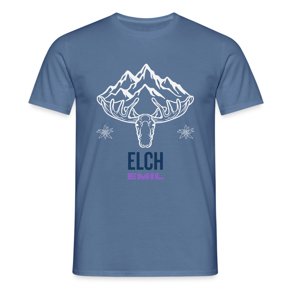Elch Emil in Österreich, Männer T-Shirt - Taubenblau 