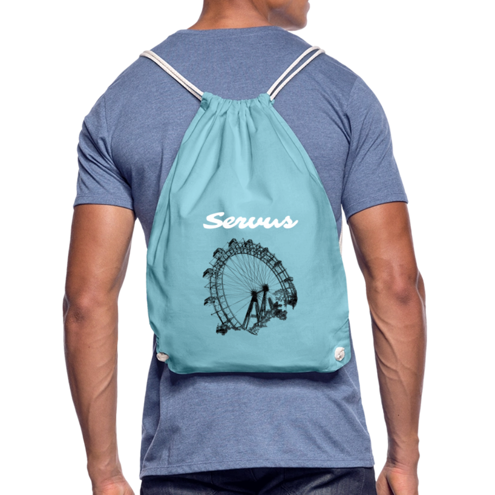 Servus weiß + Wiener Riesenrad, Gym Bag - Turnsackerl - Aqua