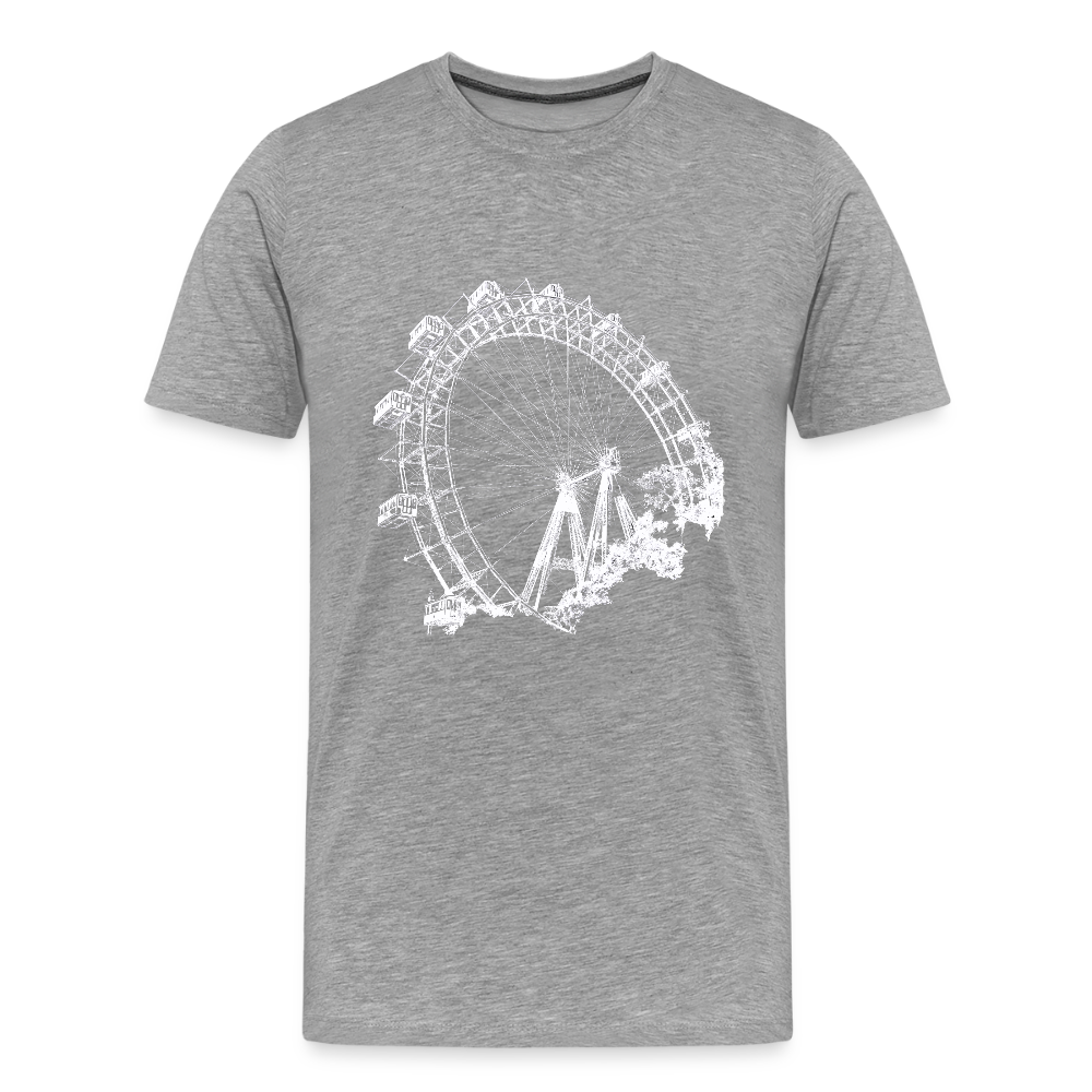 Wiener Riesenrad weiß - Männer Premium  T-Shirt - Grau meliert