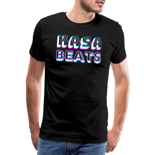 KASA BEATS, funky 3D letters, Men/ Männer Premium T-Shirt - Schwarz