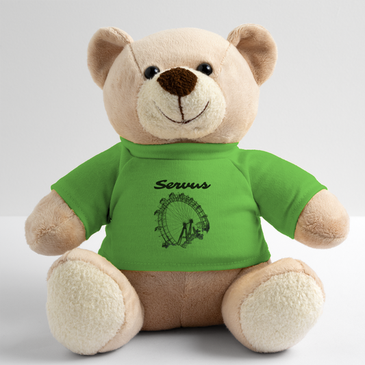Servus (dt. Hallo) und Wiener Riesenrad in schwarz, Teddy - Hellgrün