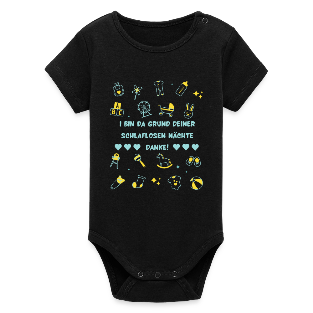 I bin da Grund, Bio Baby-Body (kurzarm) - Schwarz