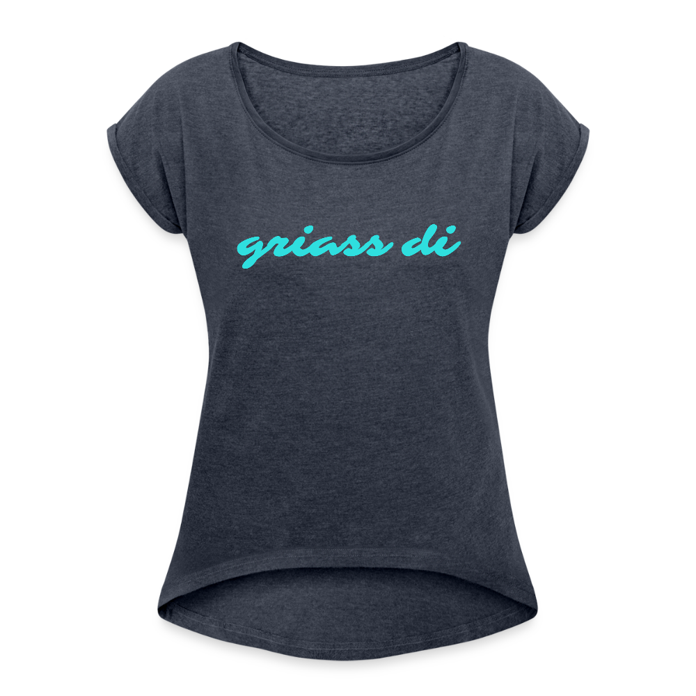 griass di, Lockeres Frauen T-Shirt - Navy meliert