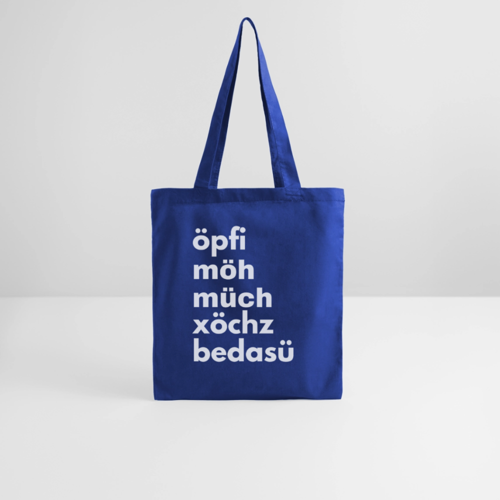 Einkaufsliste, Sackerl - Royalblau