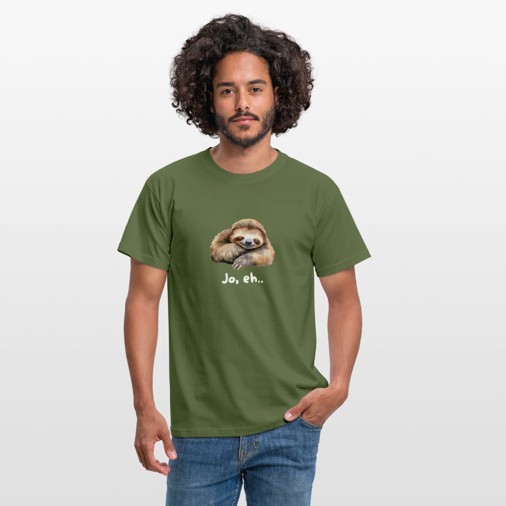 Jo eh - Faultier,  Männer T-Shirt - Militärgrün