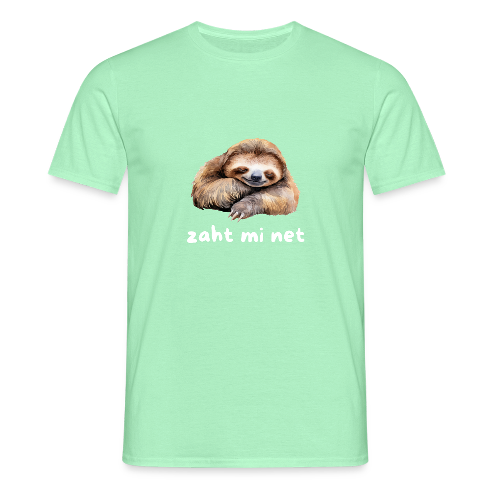 Zaht mi net - Faultier,  Männer T-Shirt - Mintgrün