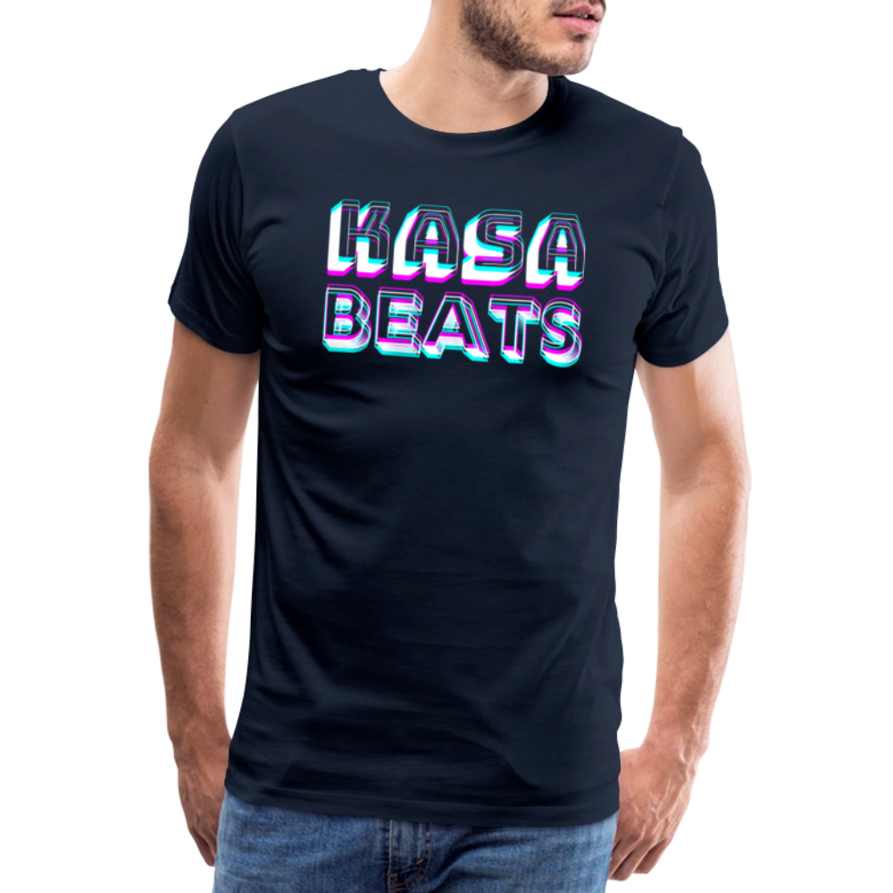 KASA BEATS, funky 3D letters, Men/ Männer Premium T-Shirt - Navy