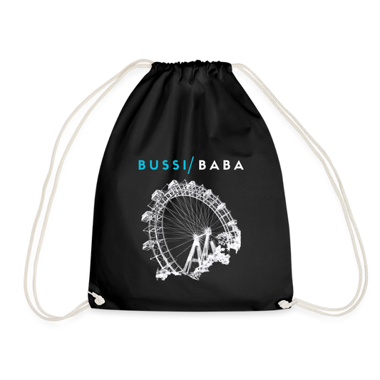 Bussi Baba aquablau + Wiener Riesenrad, Gym Bag/ Turnsackerl - Schwarz