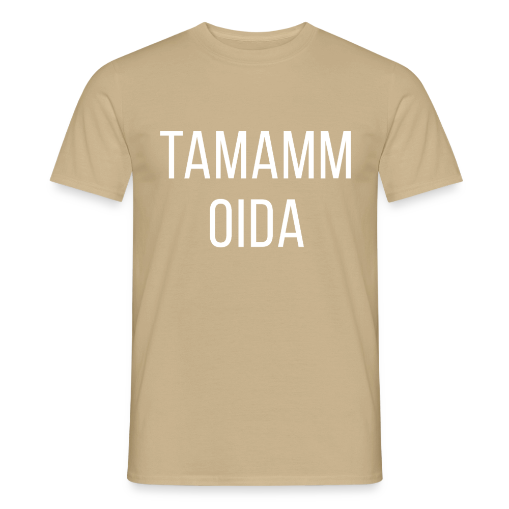 TAMAMM OIDA, Männer T-Shirt - Sandbeige