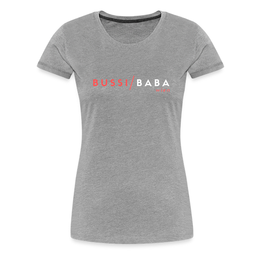 Bussi / Baba Wien korallenrot, Frauen Premium T-Shirt - Grau meliert