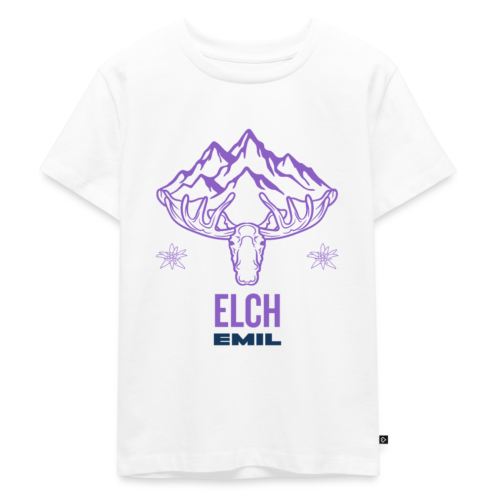 Elch Emil in Österreich, Kinder Premium T-Shirt - Weiß