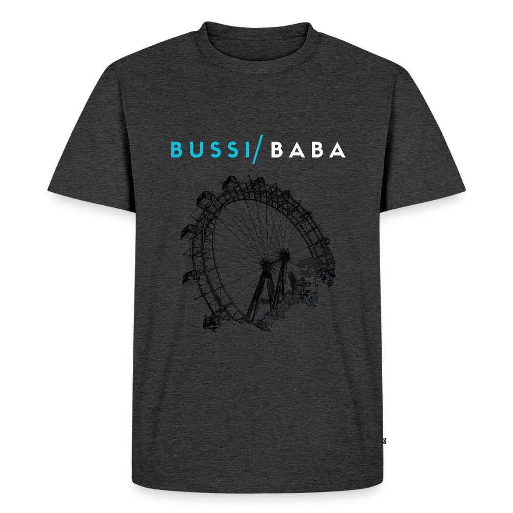 Bussi Baba hellblau - Wiener Riesenrad in schwarz, Männer Premium T-Shirt - Anthrazit meliert