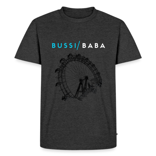 Bussi Baba hellblau - Wiener Riesenrad in schwarz, Männer Premium T-Shirt - Anthrazit meliert