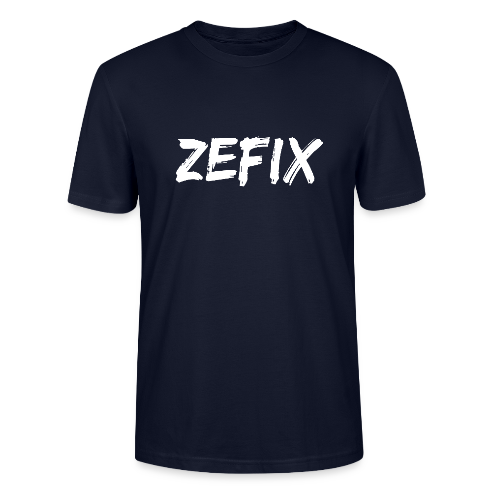 Zefix - Fluchen auf bairisch, Stanley/Stella Unisex Bio T-Shirt - Navy