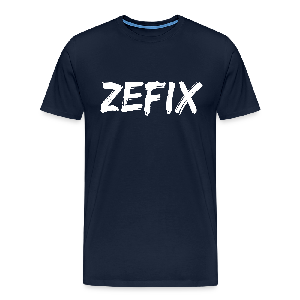 Zefix - Fluchen auf bayerisch in Bayern & Salzburg, Lustiger Spruch, Männer Premium T-Shirt - Navy