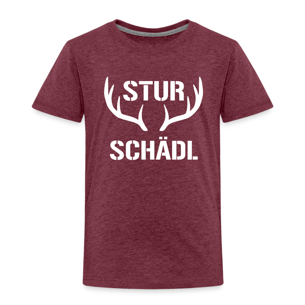 Sturschädl, Kinder (2 - 8 Jahre) Premium  T-Shirt - Bordeauxrot meliert