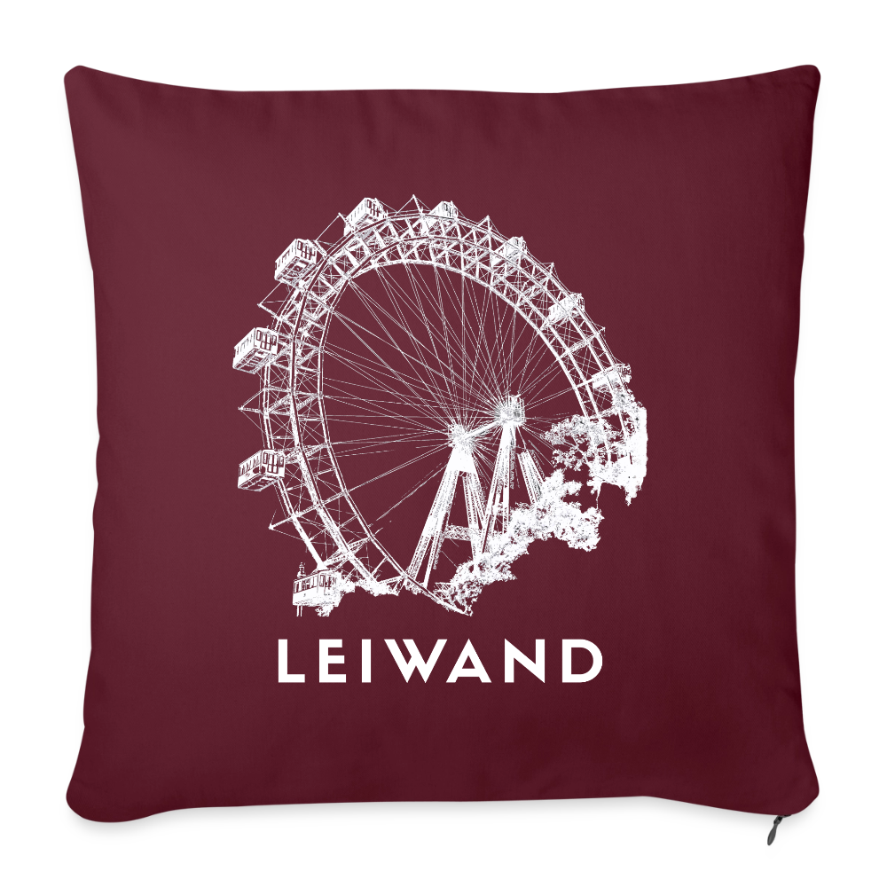 Wiener Riesenrad - LEIWAND,  Polster mit Füllung 44 x 44 cm - Burgunderrot