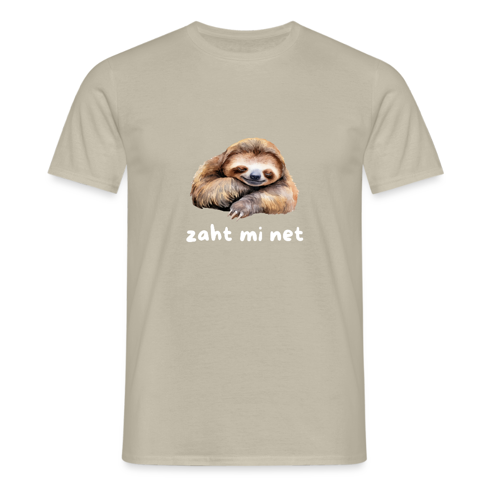 Zaht mi net - Faultier,  Männer T-Shirt - Sandbeige