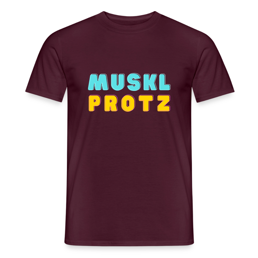 Muskl Protz orange, Männer T-Shirt - Ziegelrot