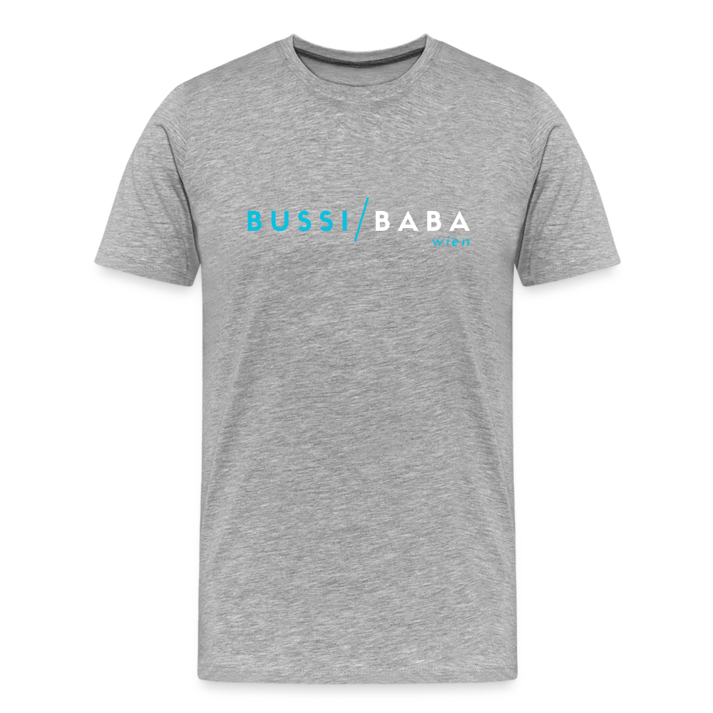 Bussi Baba Wien aquablau - Men’s Premium Organic T-Shirt - Grau meliert