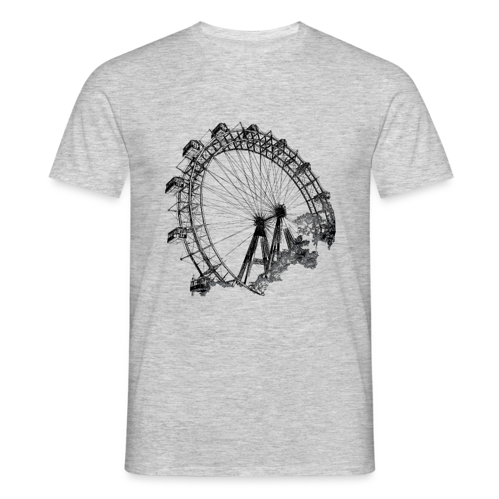Wiener Riesenrad schwarz, Männer T-Shirt - Grau meliert