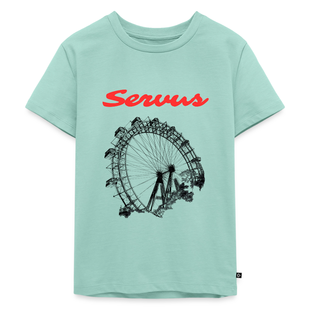 Servus (dt. Hallo) in rot & Wiener Riesenrad in schwarz, Kinder Premium T-Shirt - Mint 