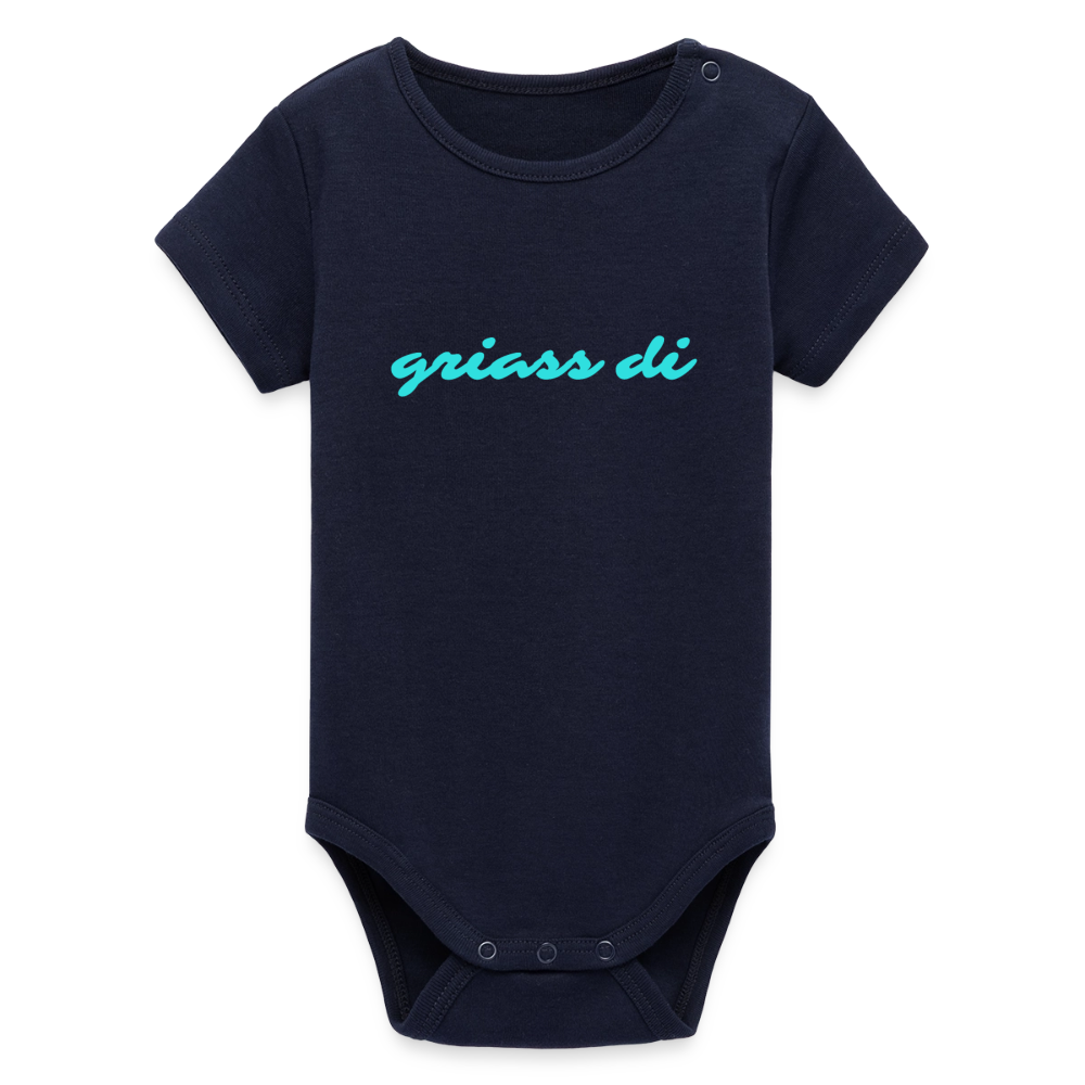 griass di - grüß dich, Bio Baby-Body (kurzarm) - Navy